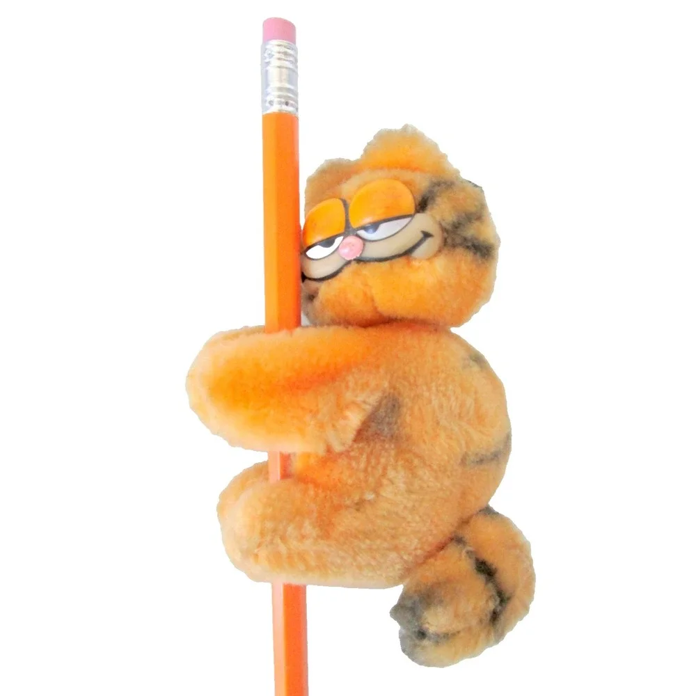 Vintage Garfield Plush Clip On Pencil Hugger 1980s by Dakin Spinning Head